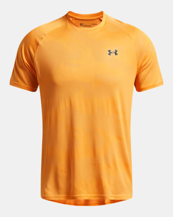 UA JACQUARD VELOCITY T-SHIRT - ORANGE