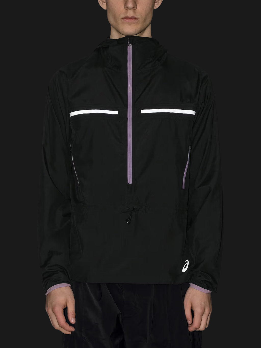 ASICS WOVEN WINDRUNNER JACKET BLACK/LILAC