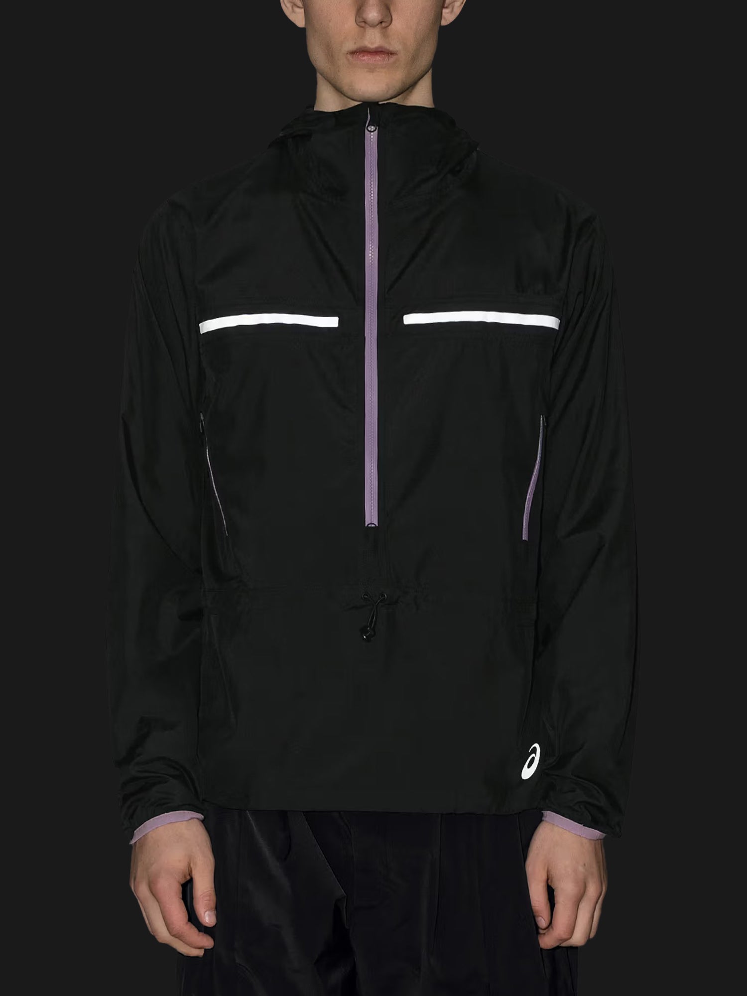 ASICS WOVEN WINDRUNNER JACKET BLACK/LILAC