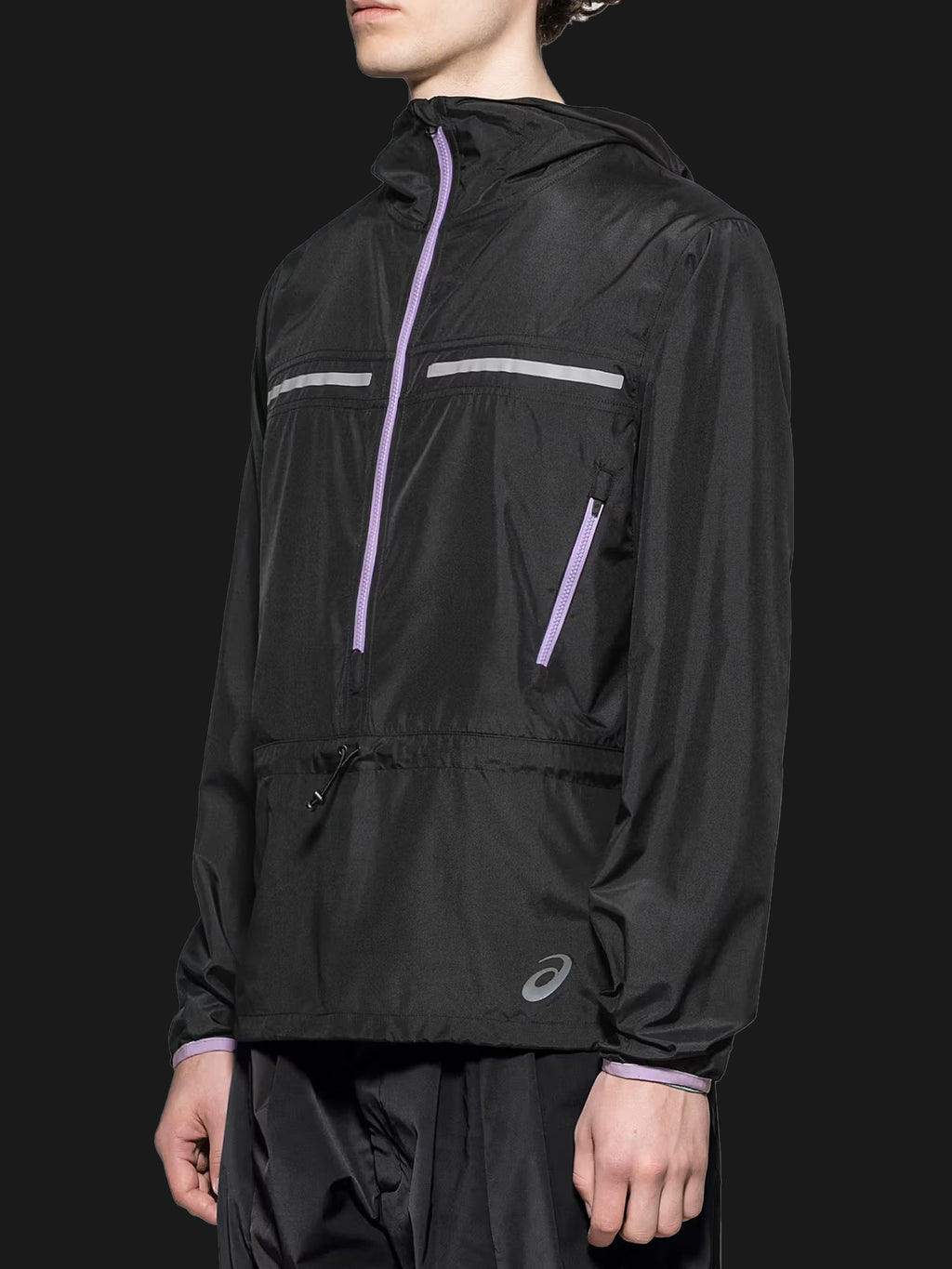 ASICS WOVEN WINDRUNNER JACKET BLACK/LILAC