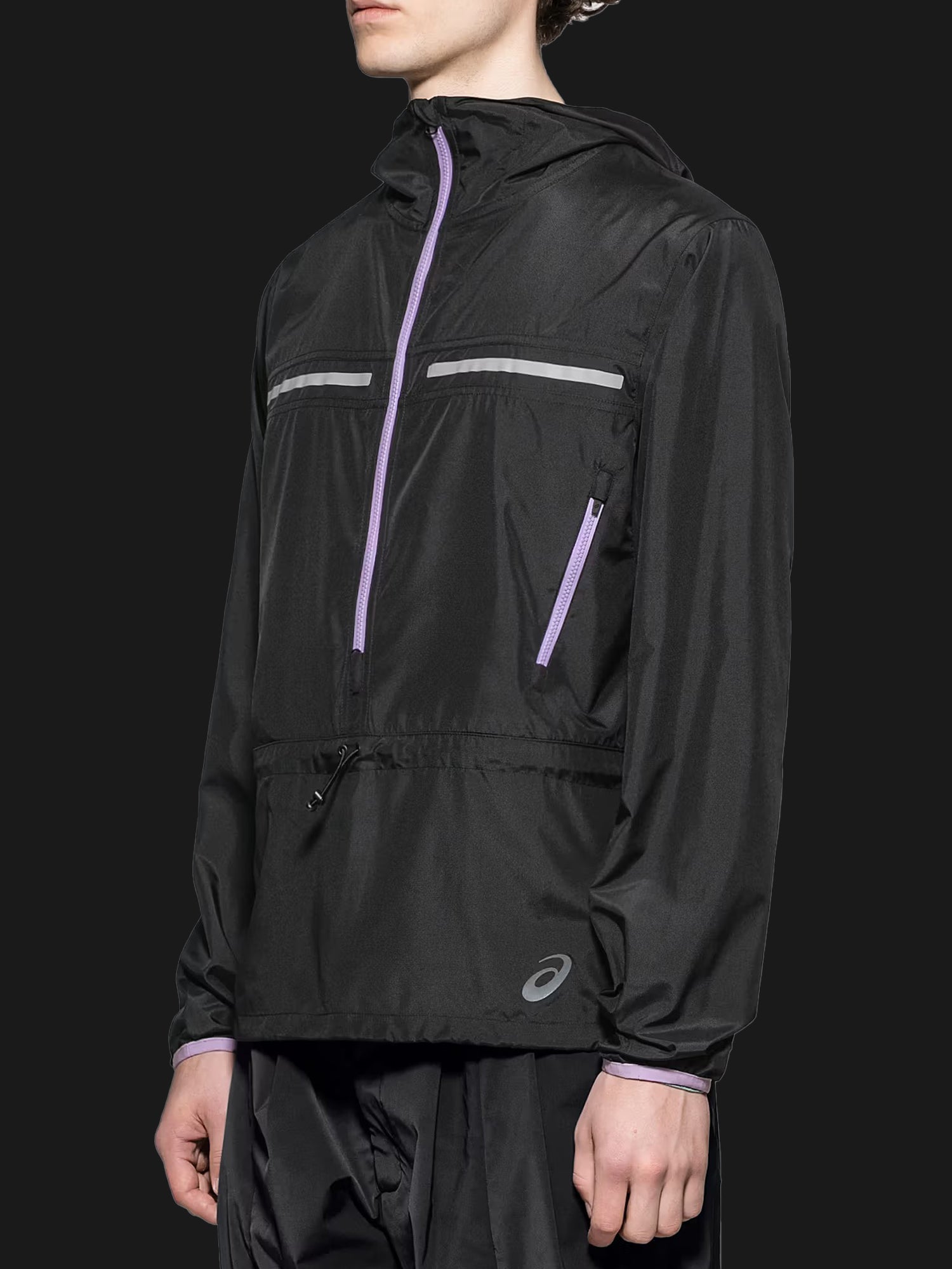 ASICS WOVEN WINDRUNNER JACKET BLACK/LILAC