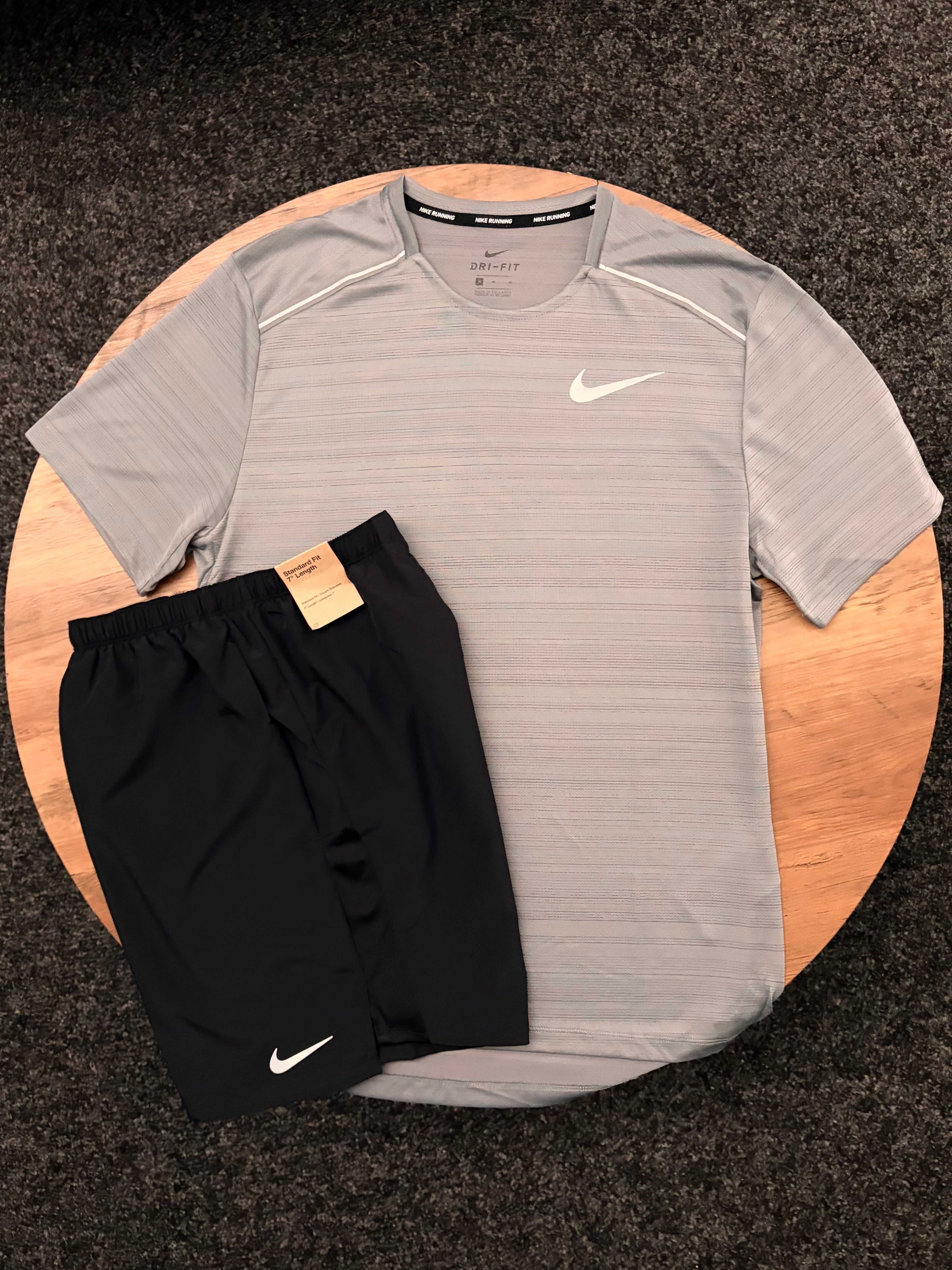 grey nike gym set