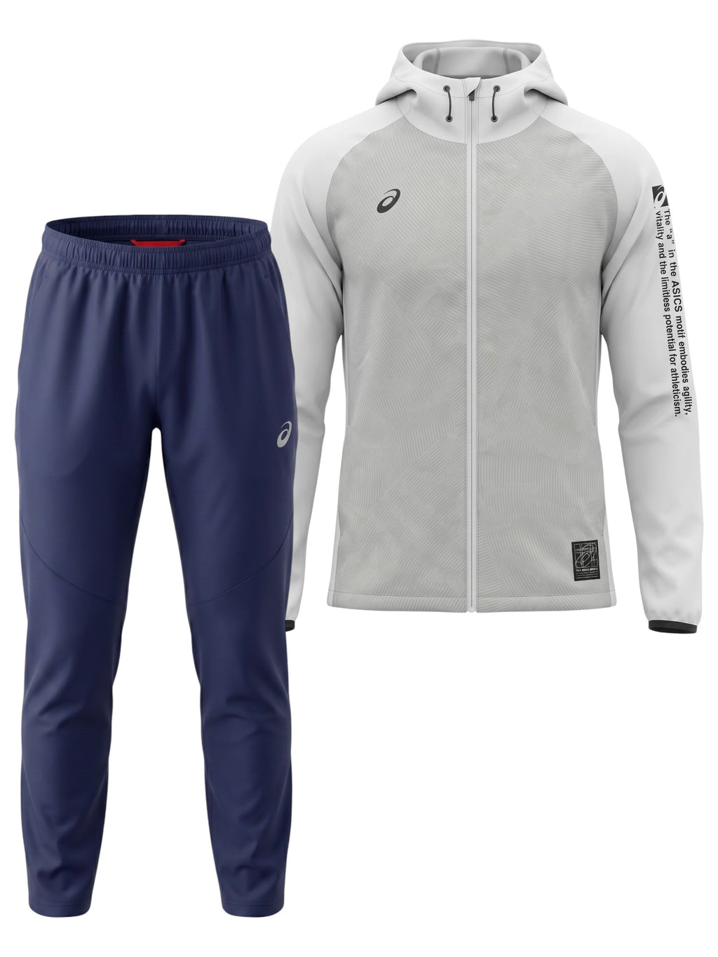 Asics Fleece Lined Agility Tracksuit White/Navy