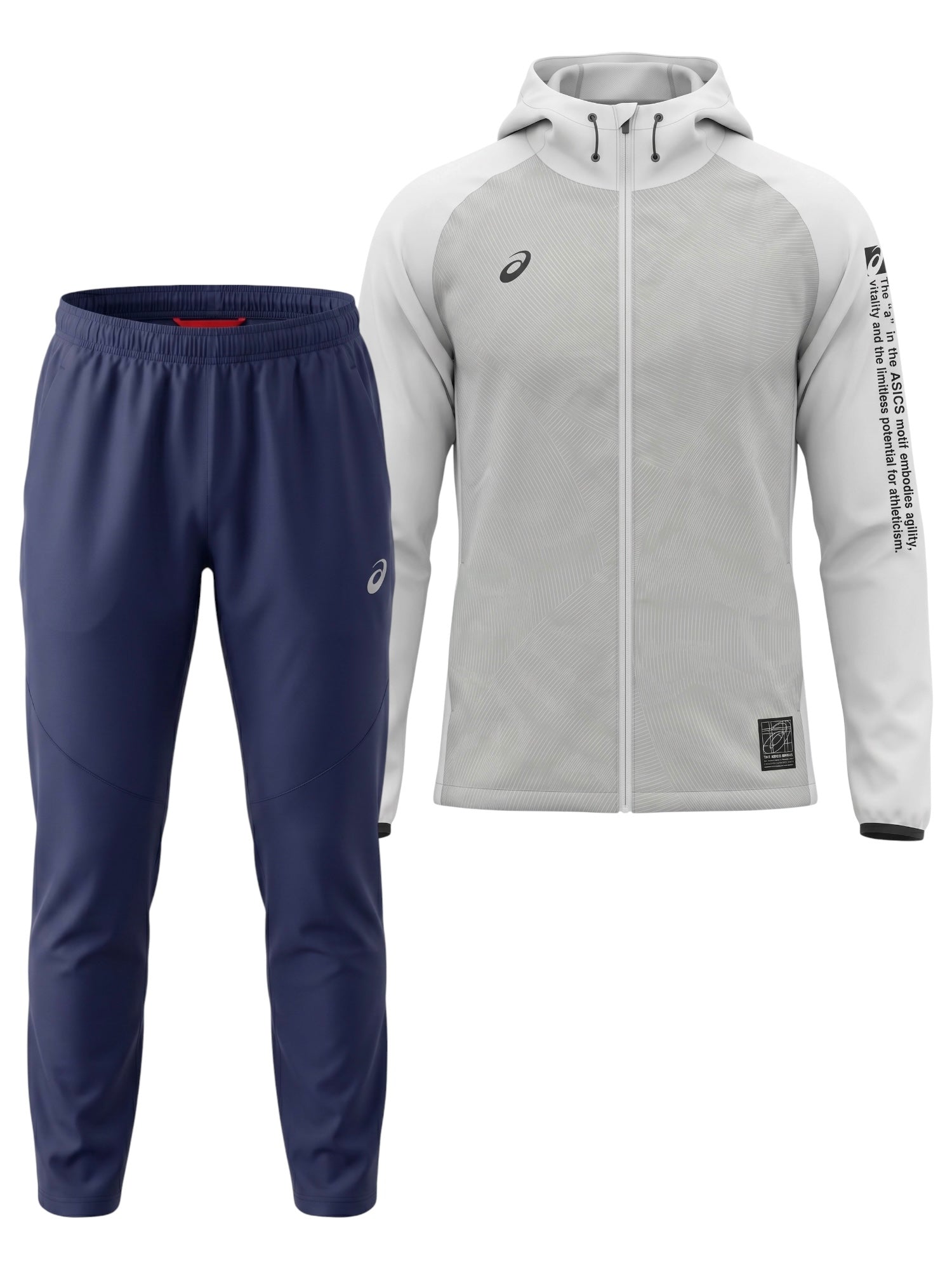 Asics Fleece Lined Agility Tracksuit White/Navy