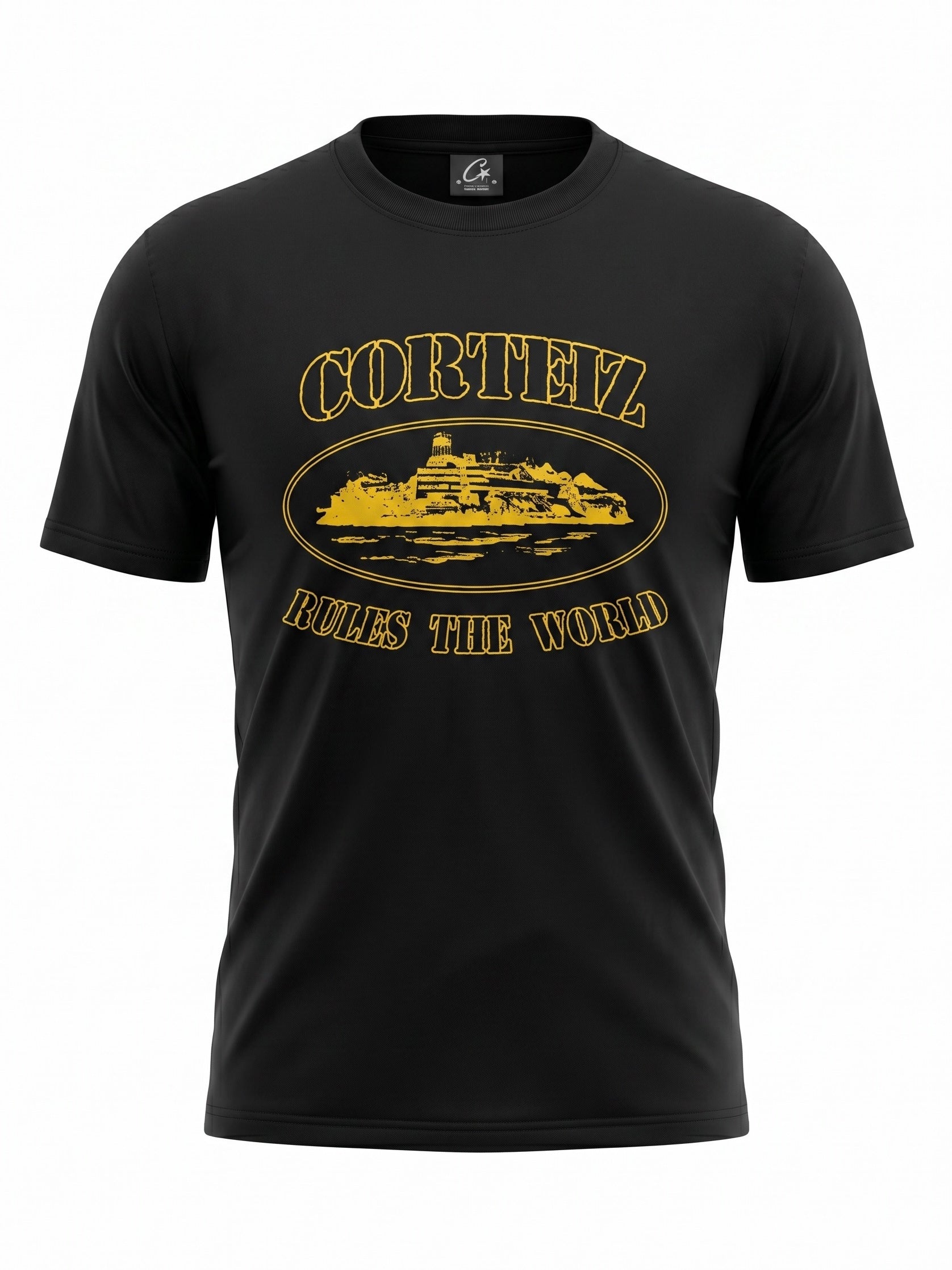 Corteiz OG Alcatraz T-Shirt Black/Yellow