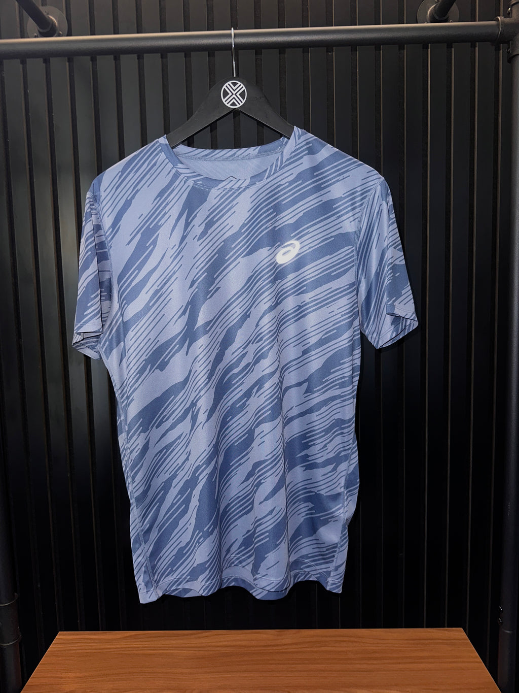 ASICS ALL OVER PRINT T-SHIRT DENIM BLUE