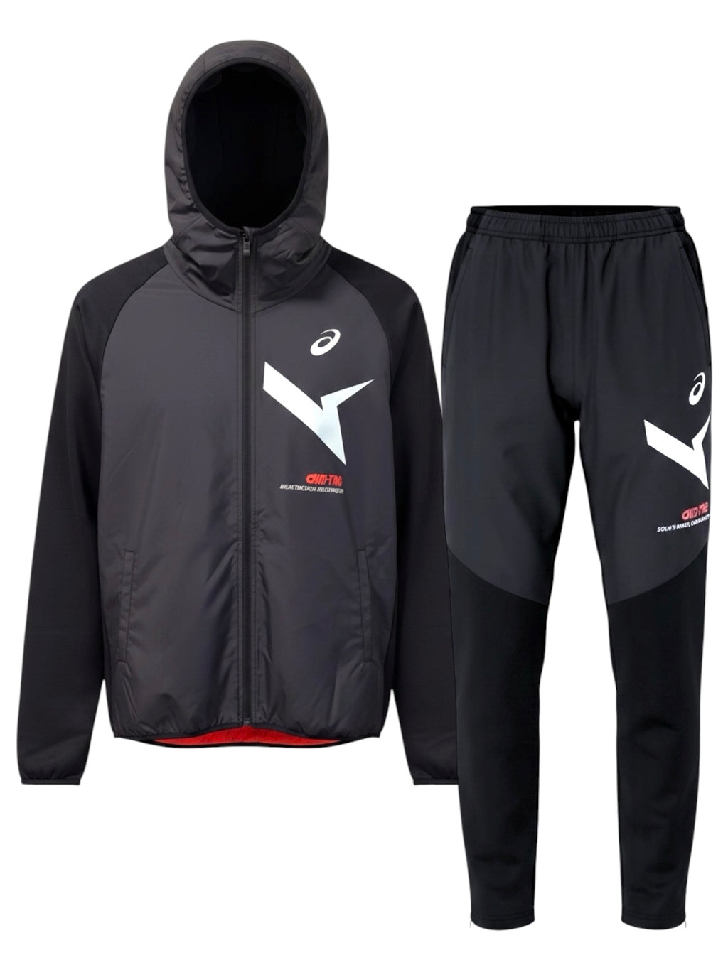 Asics Fleece Lined Tracksuit Black/Grey