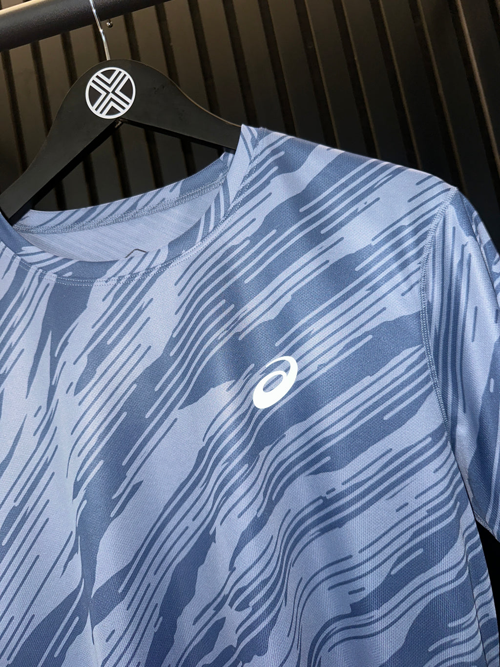 ASICS ALL OVER PRINT T-SHIRT DENIM BLUE