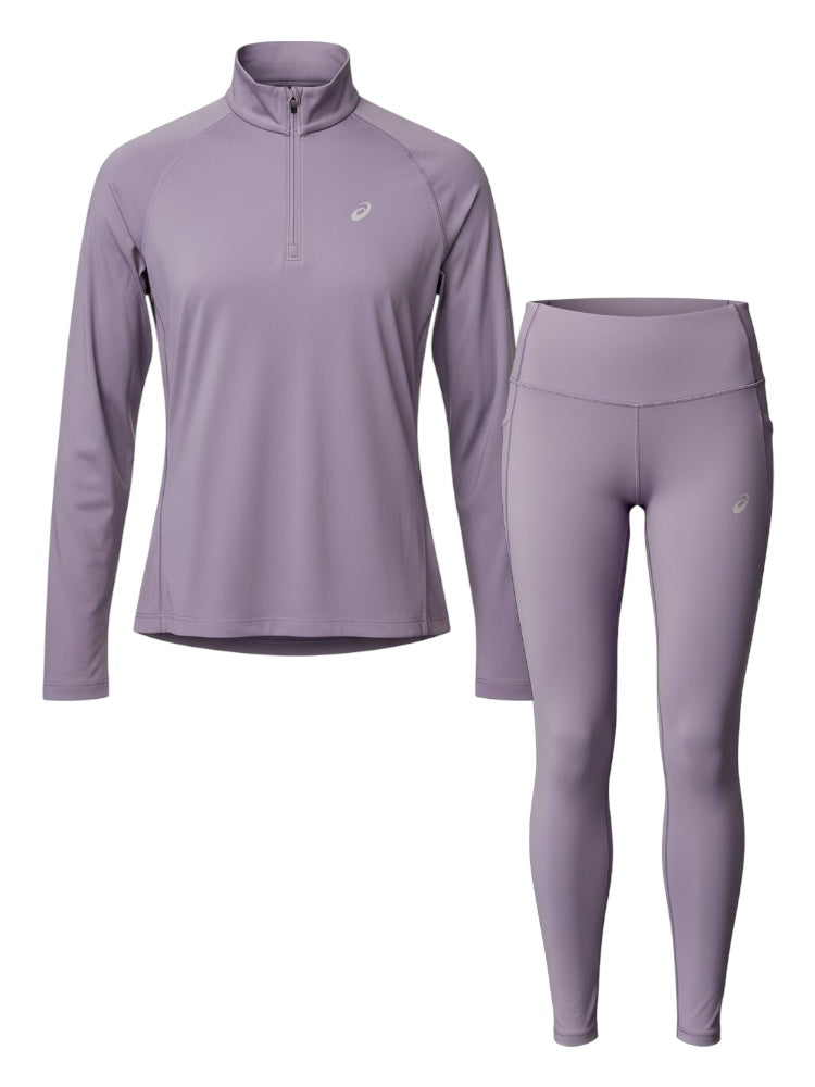 ASICS WOMENS HALF ZIP SET LILAC
