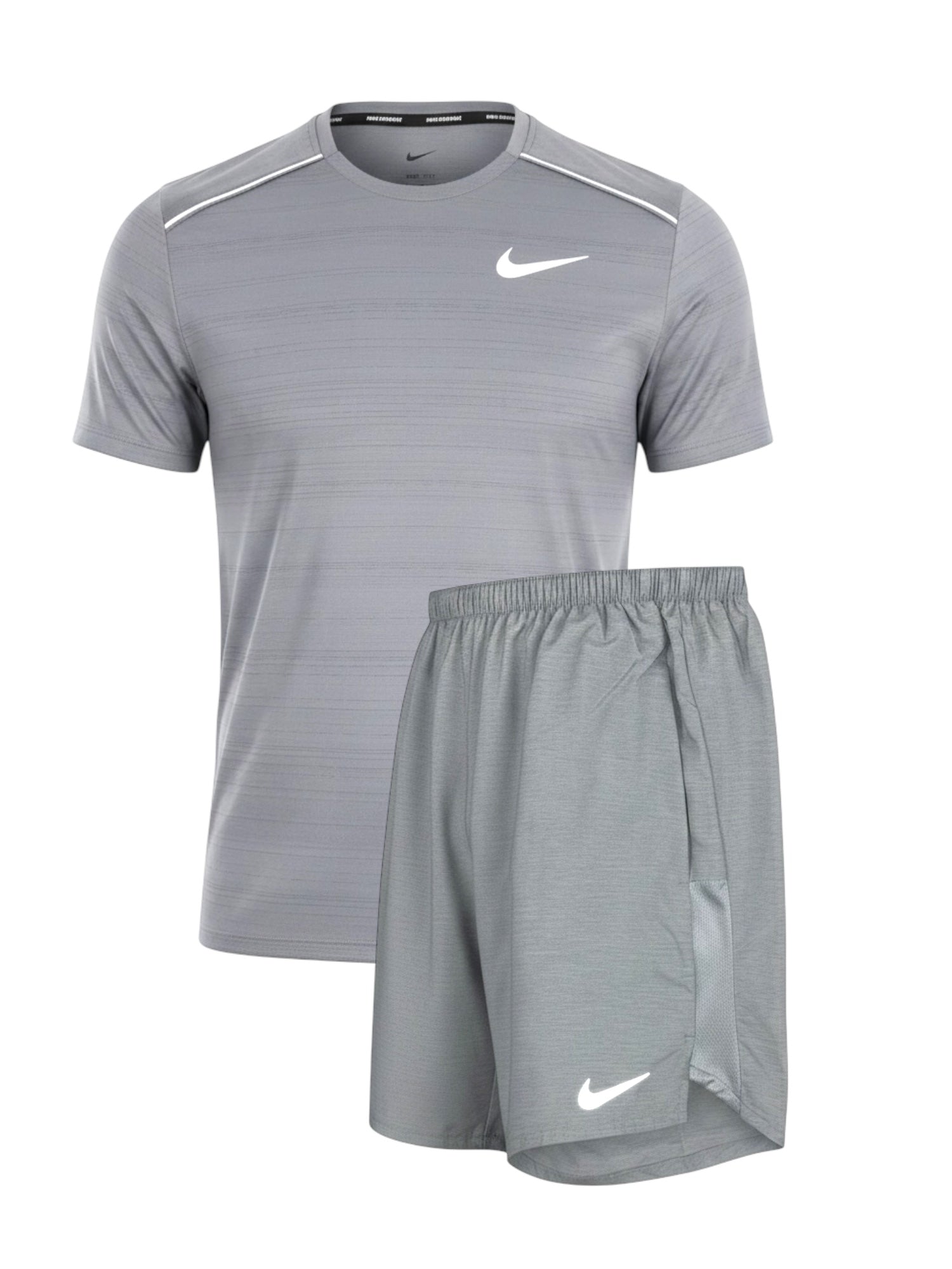 NIKE MILER T-SHIRT / SHORTS SET GREY