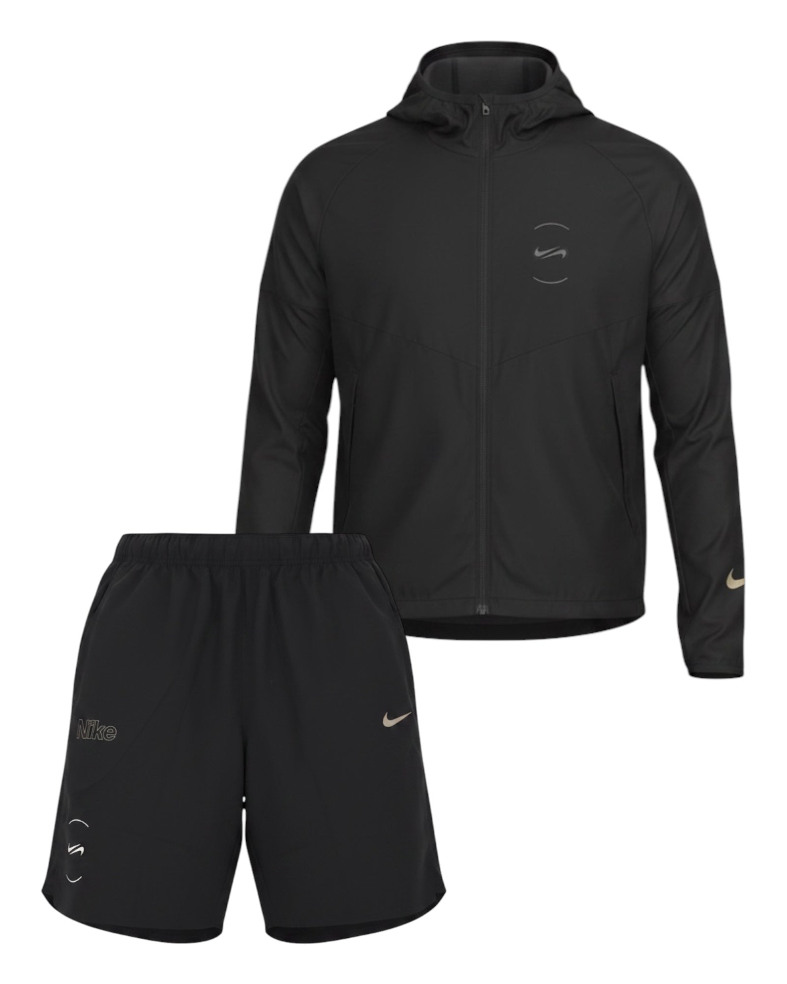 Nike Double Swoosh Miler Repel Set Black/Beige