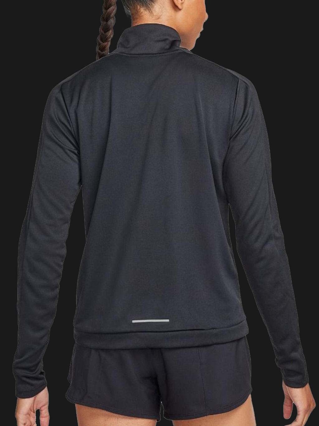 NIKE WOMENS SWOOSH 1/2 ZIP BLACK/WHITE