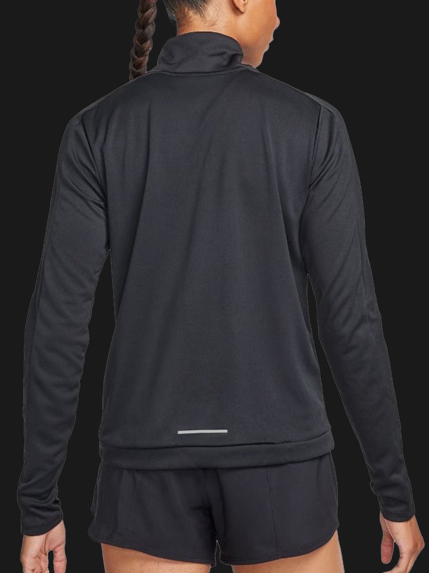 NIKE WOMENS SWOOSH 1/2 ZIP BLACK/WHITE